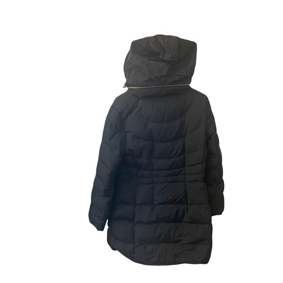 Cole Haan Signature Womens Puffer Coat W/ Faux Fur Trim Hood Black S/P - Picture 5 of 5